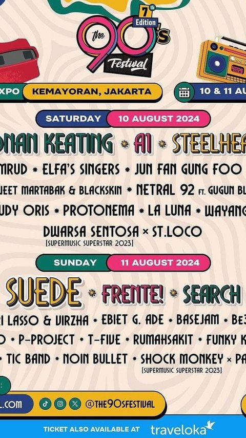 Intip Line Up The 90's Festival 2024, Ada Ronan Keating, Suede, Hingga Frente!