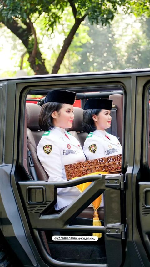 Sosok Kachina Ozora dan Keyla Azzahra, Pembawa Bendera dan Naskah Teks Proklamasi di Acara Kirab Bendera dari Monas ke IKN