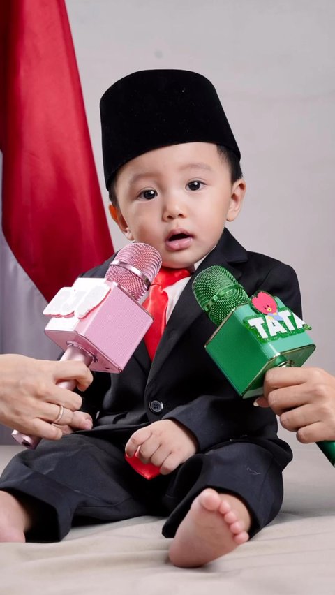 10 Portraits of Celebrity Kids Cosplaying as Presidential Candidates in Indonesia, Wearing Suits and Traditional Hats, So Adorable!