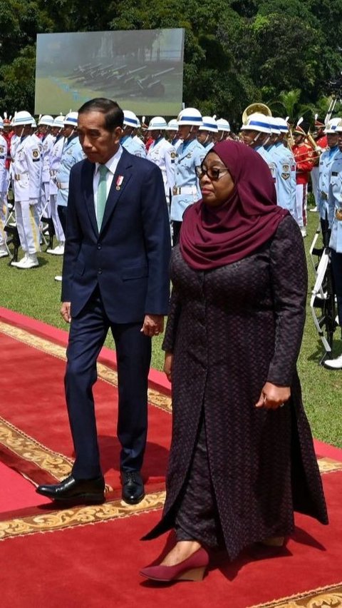 FOTO: Jokowi Terima Kunjungan Presiden Tanzania Samia Suluhu Hassan di Istana Bogor