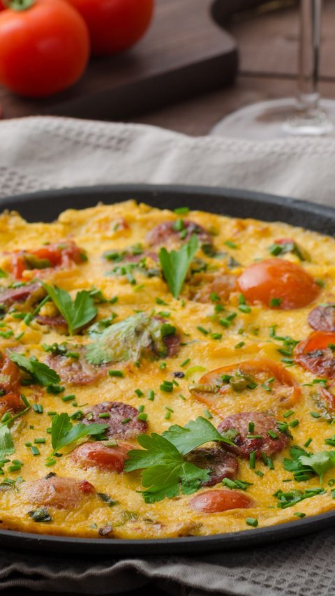 Recipe for Sausage Omelette with Milk, Practical School Lunch
