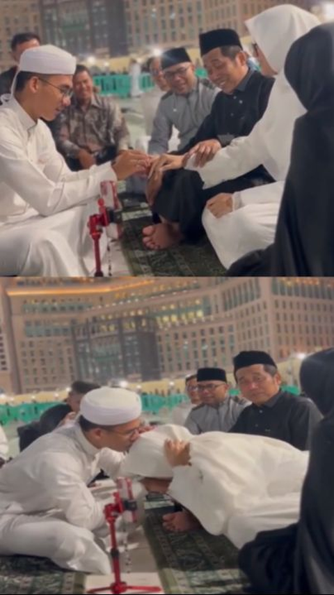 Viral Momen Akad Nikah di Tanah Suci, Sikap Malu-malu Kedua Mempelai Curi Perhatian