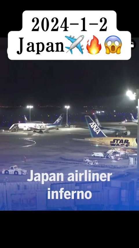 Detik-Detik Japan Airlines Terbakar Usai Tabrakan dengan Pesawat di Landasan