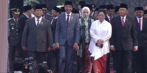 Momen Akrab Puan Ngobrol Bareng Jokowi dan Prabowo Usai Upacara Hari Kesaktian Pancasila