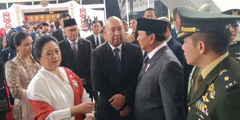 Momen Prabowo dan Puan Berbincang Hangat Usai Pelantikan Anggota DPR-DPD, Bahas Apa?