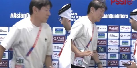 Shin Tae-Yong Tolak Jabat Tangan Panpel Bahrain Saat Konferensi Pers Usai Kemenangan 'Dirampok' Bahrain