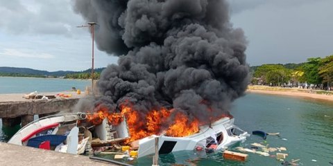 Detik-Detik Speedboat Ditumpangi Cagub Maluku Utara Benny Laos Meledak dan Terbakar Hebat