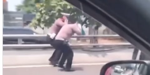 Viral Polisi Diduga Dihukum Squat Jump di Pinggir Jalan