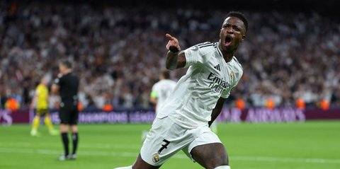 FOTO: Aksi Spektakuler Vinicius Jr Antar Real Madrid Hancurkan Borussia Dortmund, Dijagokan Menang Ballon d'Or