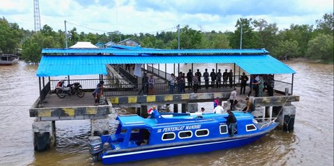 Lewat Jalur Laut, Polri Datangi Kampung Terluar di Siak Cek Persiapan Pilkada