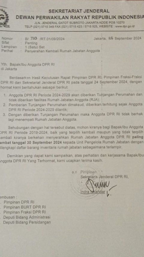 Anggota DPR 2024-2029 Tak Dapat Rumah Dinas, Ini Kompensasinya