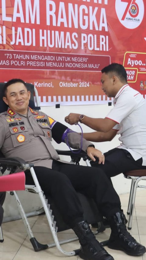 Peringati HUT Humas Polri, Polres Pelalawan Kumpulkan 41 Kantong saat Gelar Aksi Donor Darah