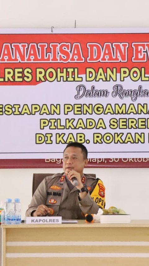 Pastikan Pilkada Aman dan Kondusif, Kapolres Rohil Gelar Rakor di Kantor KPU