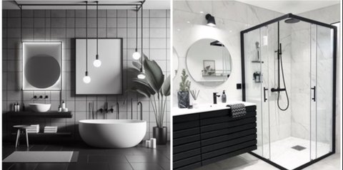 7 Desain Kamar Mandi Corak Hitam Putih Minimalis yang Modern dan Elegan ala Hotel Mewah