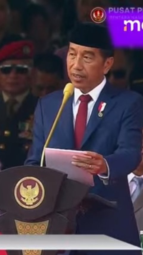 Momen Presiden Jokowi Sampaikan Terima Kasih Khusus untuk Prabowo Subianto di HUT ke-79 TNI