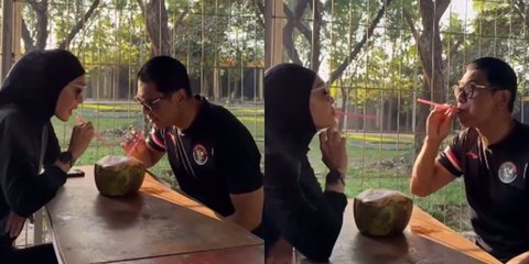 Bak Remaja Lagi Jatuh Cinta, Romantisnya Jenderal Rudy 'Gajah' Minum Kelapa Muda Satu Berdua Bikin Baper