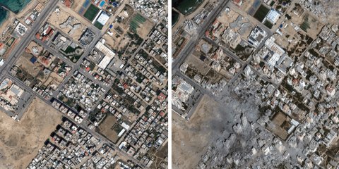 Satu Tahun Genosida, Foto Satelit Perlihatkan Kehancuran Gaza Sebelum dan Sesudah Dibombardir Israel