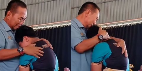 Momen Sedih Anak Yatim Perpisahan dengan Guru yang Selalu Perhatian, Menangis Sesegukan Beri Hadiah Buah