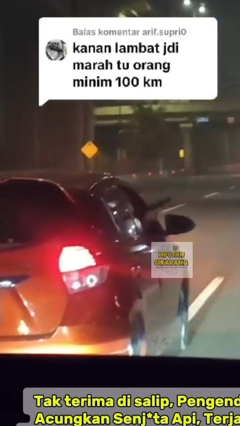 Viral Aksi Pengemudi Yaris Pamer Senjata di Tol Cikampek