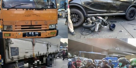 Kronologi Kecelakaan Beruntun di Slipi, Truk Tronton Rem Blong Tabrak 6 Kendaraan Tewaskan 1 Pemotor