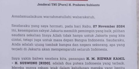 Gerindra Bela Raffi Ahmad soal Surat Prabowo Endorse RK-Suswono Diunggah saat Masa Tenang Pilkada Jakarta