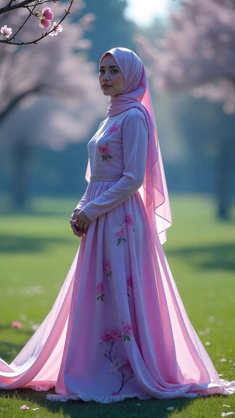 Tren Baju Gamis Lebaran 2025, Warna Misty Lavender Jadi Primadona untuk Tampil Anggun di Hari yang Fitri