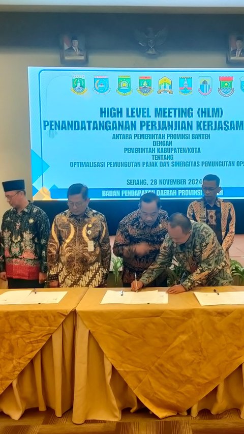 Optimalkan Pendapatan Daerah, Pemprov Banten dan Kota Cilegon Tandatangani PKS Pajak Kendaraan