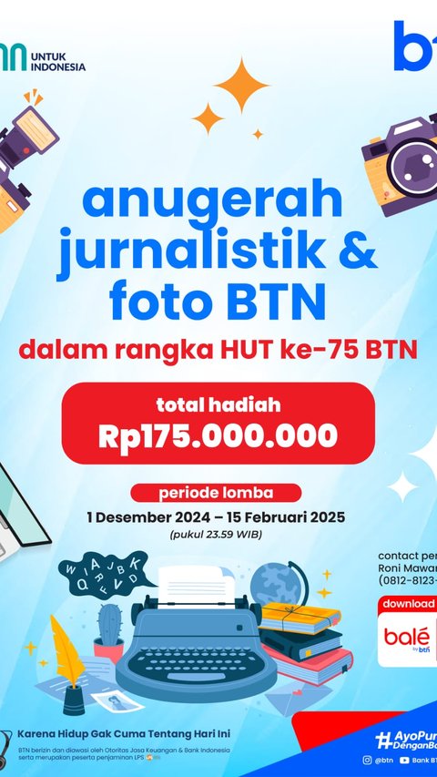 BTN Gelar Anugerah Jurnalistik dan Foto 2025 Total Hadiah Rp175 Juta