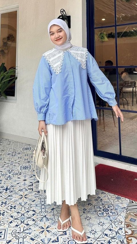 Inspirasi Padu Padan Warna Biru untuk Hijaber, Sontek Yuk