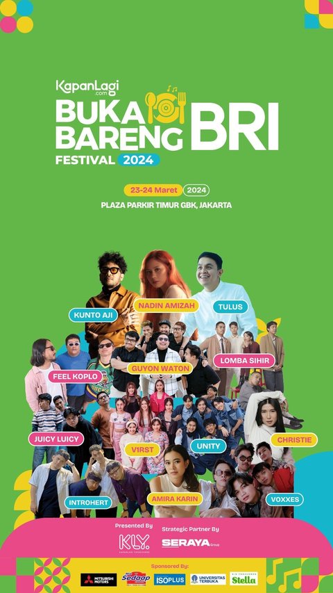 Jangan Ketinggalan! Ini Rundown dan Line Up Kapanlagi Buka Bareng BRI Festival 2024