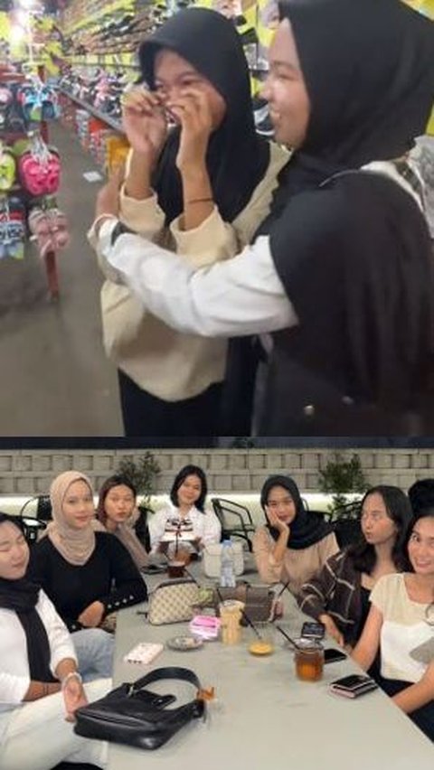 Gadis Ini Didatangi Teman-teman saat Kerja Usai Tak Bisa Hadir Buka Bersama, Momennya Penuh Air Mata