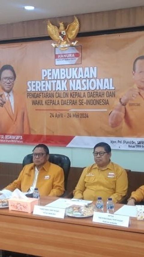 Hanura Buka Pendaftaran Calon Kepala Daerah Pilkada 2024