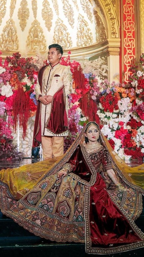 Potret Glamor Gaun Pernikahan Putri DA yang Bernuansa Bollywood
