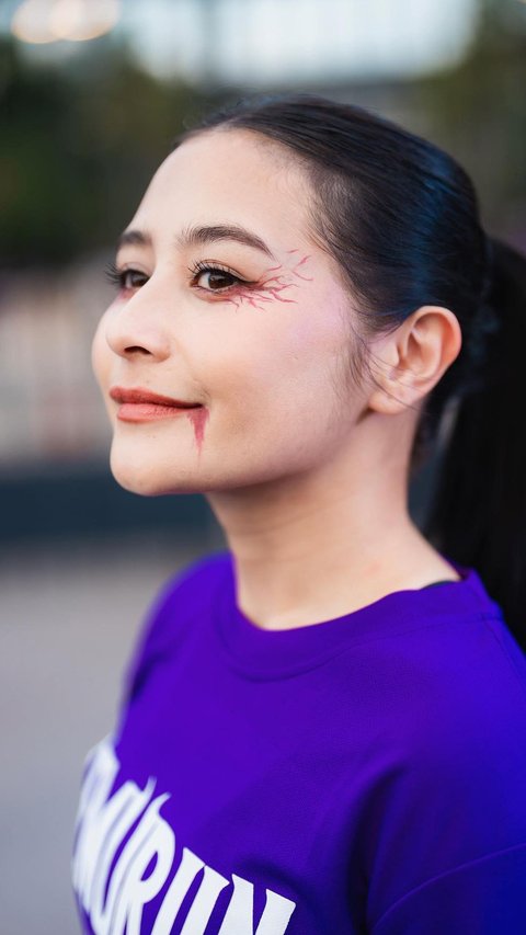 Potret Prilly Latuconsina saat Ikut Event Lari Tampil dengan Makeup Horor, Bikin Salfok