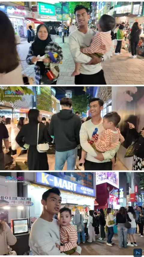 Potret Pratama Arhan Terus Gendong Rayyanza di Myeongdong Korea, Nagita Slavina 'Pengen Cepet Punya Anak'