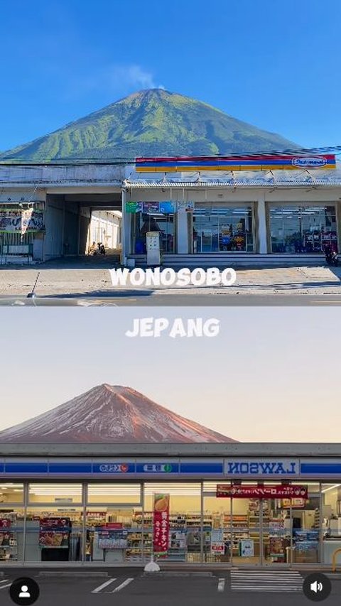 Viral Pemandangan Minimarket di Wonosobo Mirip Spot Ikonik Gunung Fuji yang Ditutup di Jepang