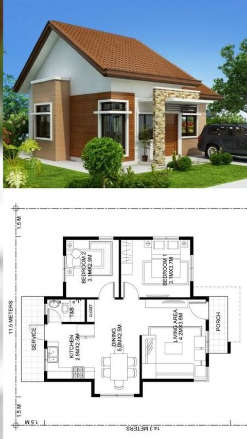 12 Desain Rumah Sederhana dengan 2 Kamar Terbaik, Unik, dan Nyaman