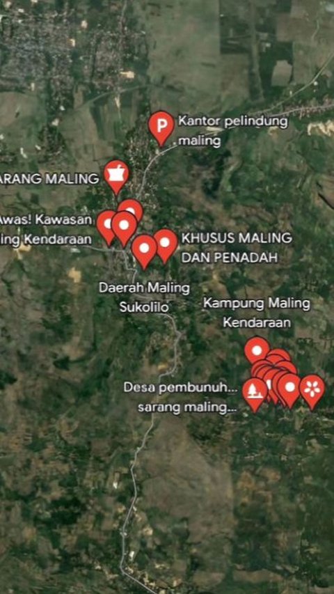 Viral Several Points on the Sukolilo District Map on Google Maps Filled with the Label 