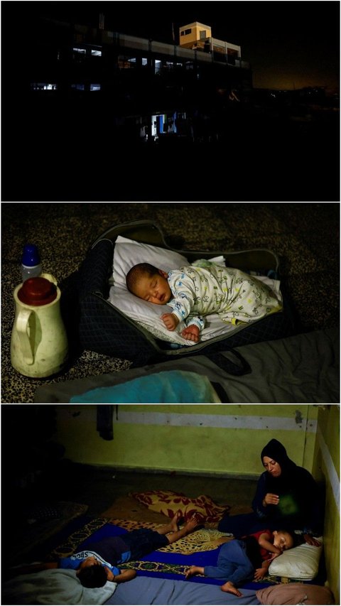 FOTO: Penderitaan Warga Palestina di Gaza Hidup Bertahan di Kegelapan Tanpa Listrik, Cuaca Panas dan Dinginnya Malam