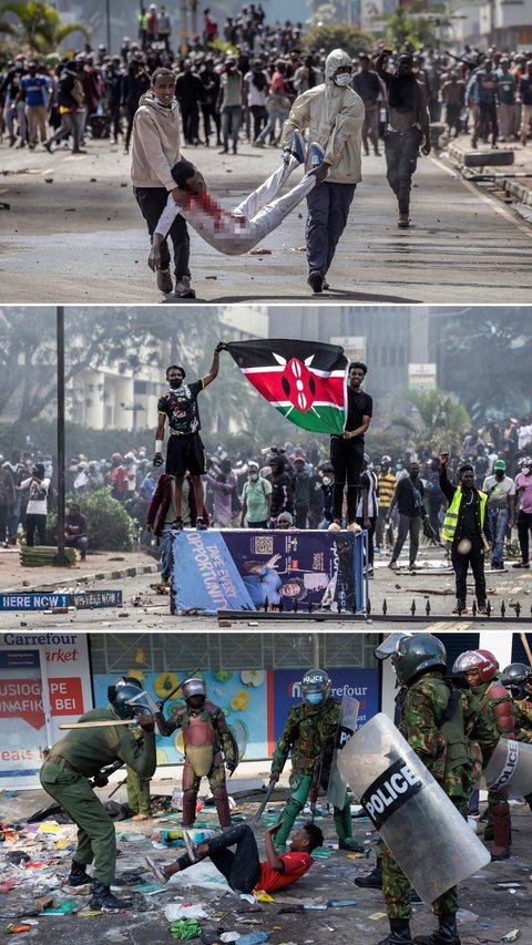FOTO: Horornya Bentrokan Berdarah di Kenya, Pengunjuk Rasa Dipukuli hingga Ditembak Mati Polisi