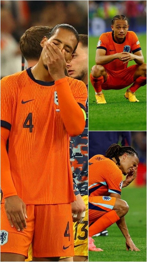 FOTO: Wajah-Wajah Sedih hingga Menangis Pemain Belanda Gagal Lolos Final Euro 2024