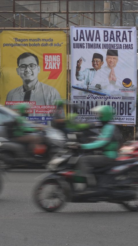 FOTO: Penampakan Alat Peraga Kampanye Pilkada Mulai Bertebaran di Bekasi