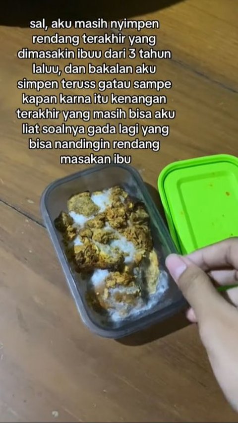 The Story of a Woman Keeping Rendang Cooked 3 Years Ago, There's a Sad Story Behind It