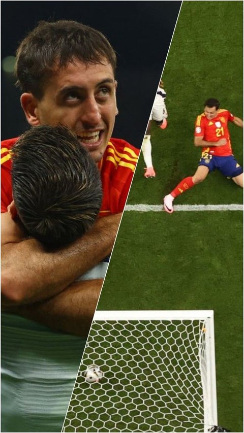 FOTO: Detik-Detik Sepakan Kaki Kanan Mikel Oyarzabal Sukses Membawa Spanyol Raih Juara Euro 2024