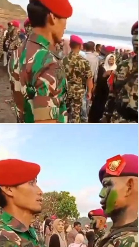 Kakak Adik Jadi Pasukan Elit TNI, Momen Sang Kakak Kopasus Penuh Rasa Bangga Beri Hormat Adiknya yang Resmi Jadi Marinir