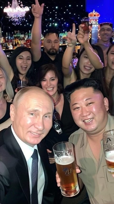 Foto Putin dan Kim Jong Un di Klub Malam, Asli atau Rekayasa?