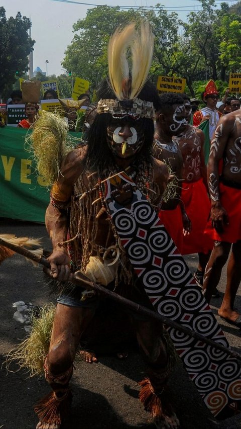 FOTO:  Menentang Ekspansi Kelapa Sawit, Masyarakat Adat Papua dan Aktivis Lingkungan Sampaikan 253.823 Petisi di Mahkamah Agung