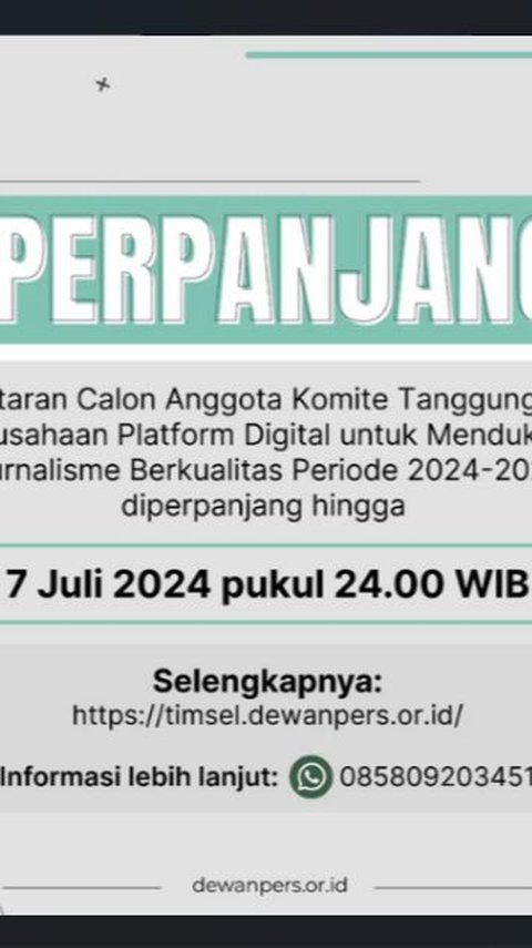 Ini Daftar Lengkap Kandidat Anggota Komite Tanggung Jawab Perusahaan Platform Digital