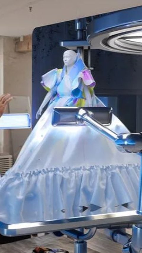 Portrait of a Futuristic Dress Created with Apple Vision, Super High Tech!
