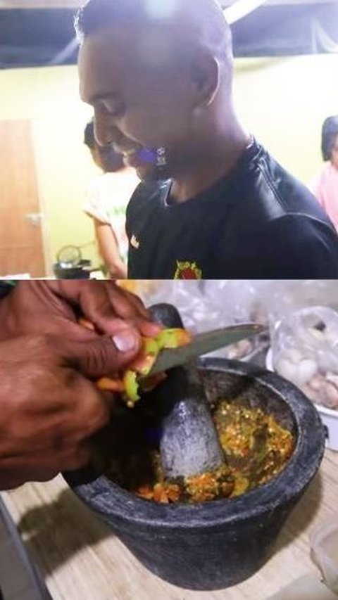 Warga Asli Timor Leste, Serda Ino Jago Ngulek Bikin Sambal Siapkan Makan Malam Untuk Mayjen Kunto Arief